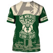 Milwaukee Bucks Hulk Basketball Pattern Personalized Name 3D T-Shirt Gift For Fan