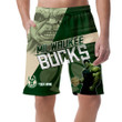 Milwaukee Bucks Hulk Green Pattern Custom Name Printed All Over Men's Shorts