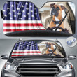 Boxer Puppy America Flag Driving Car Sun Shades Cover