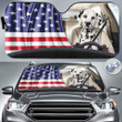 Dalmatian America Flag Driving Car Sun Shades Cover