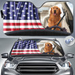 Golden Retriever America Flag Driving Car Sun Shades Cover