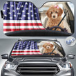 Toy Poodle America Flag Driving Car Sun Shades Cover