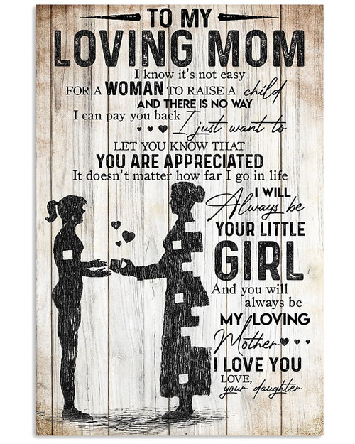 Daughter To Mom Gift Family Vertical Poster