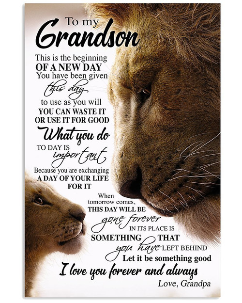 Lions Grandpa Always Loves Baby Boy Grandson Vertical Poster