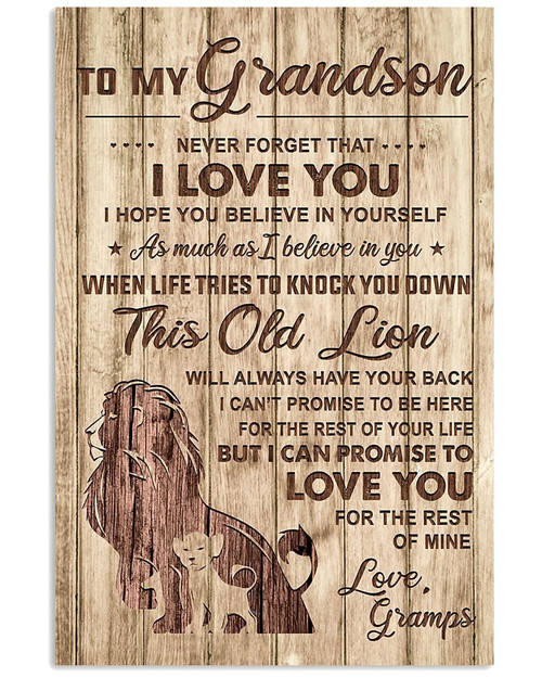 Lions Love Message Of Gramps To Grandson Trending Vertical Poster