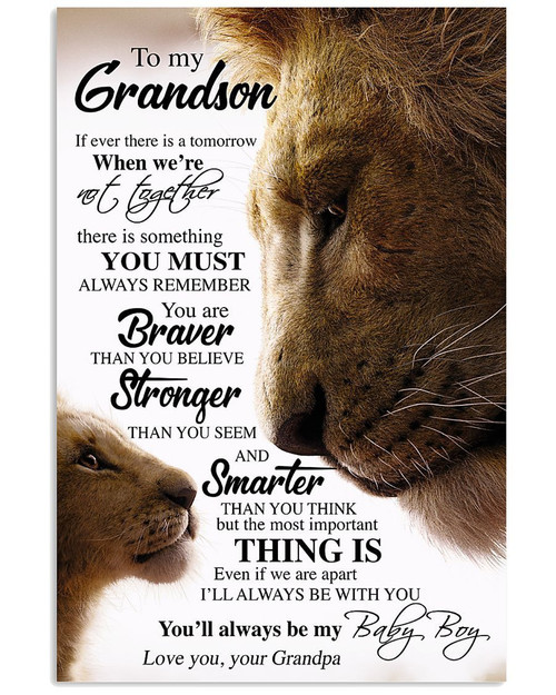 Lions Grandpa Always Loves Baby Boy Grandson Vertical Poster