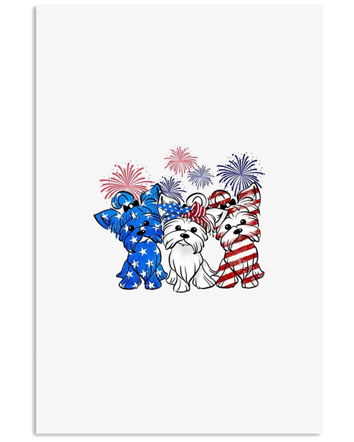Yorkshire Terrier Freedom Color Firework Gift For Yorkire Terrier Lovers Vertical Poster