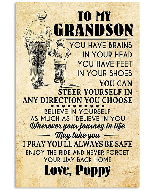 Poppy Loves Grandson Illustration For Family Vertical Poster
