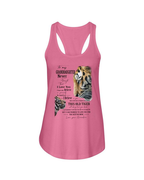 Grandma Gift For Granddaughter This Old Tiger Will Have Your Back Ladies Flowy Tank