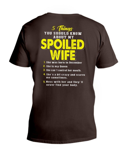 5 Things You Should Know About December Spoiled Wife For Birthday Gift Guys V-Neck