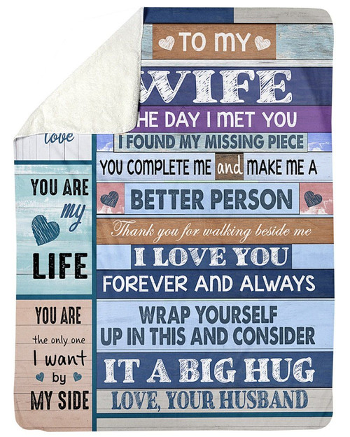 You Complete Me Husband Gift For Wife Sherpa Blanket