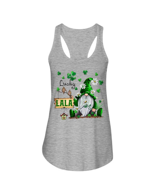 Leprechaun Gnome One Lucky Lala Clover St Patrick's Day Gift Ladies Flowy Tank