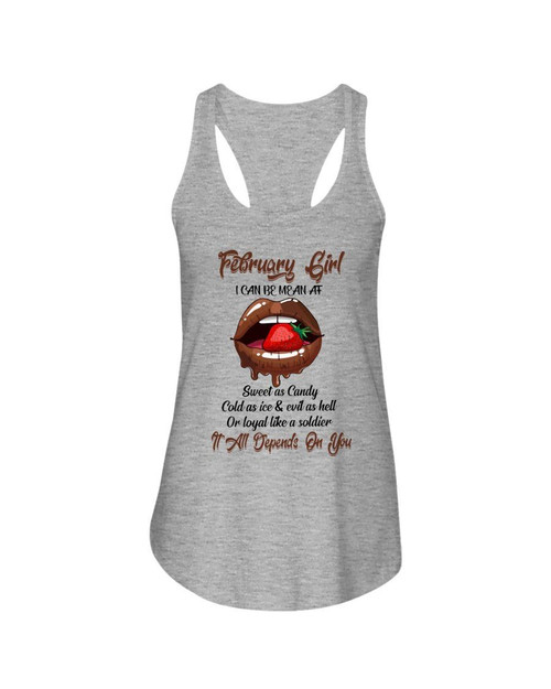 Gift For February Girl I Can Be Mean At Sweet As Candy Ladies Flowy Tank