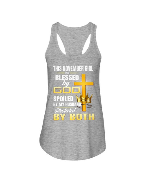 This November Girl Blessed By God Birthday Gift Ladies Flowy Tank