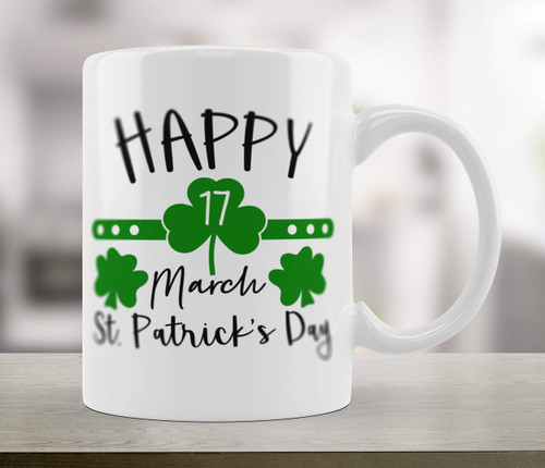 Shamrock St Patrick's Day Printed Mug Happy 17 March