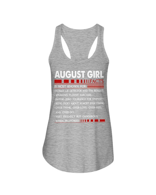 August Girl Facts Birthday Gift For Girls Ladies Flowy Tank