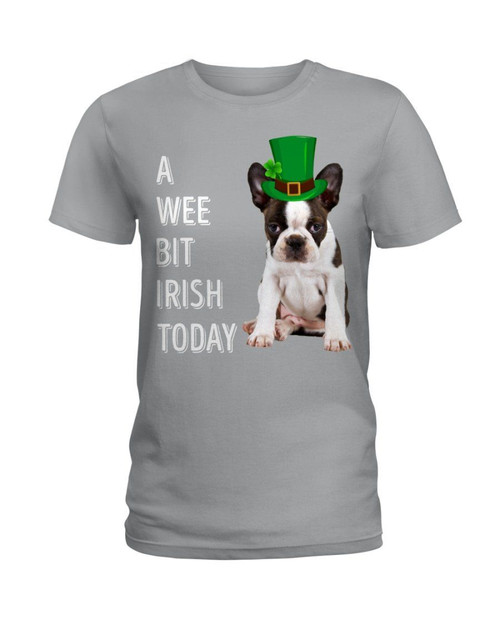 Boston Terrier Dog Irish Today Green St. Patrick's Day Ladies Tee