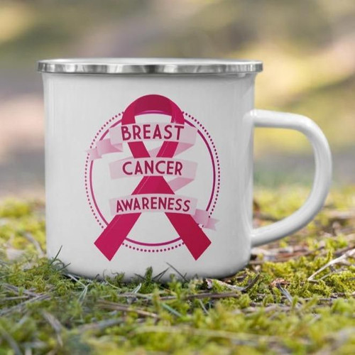 Breast Cancer Awareness Pink Sign Camping Mug Campfire Mug Gifts For Campers
