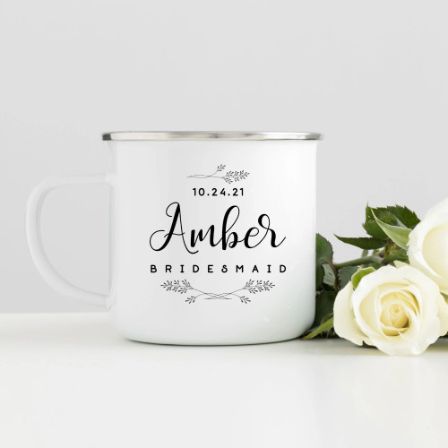 Flower Bridal Pattern Cuustom Name And Date Camping Mug Campfire Mug Gifts For Campers