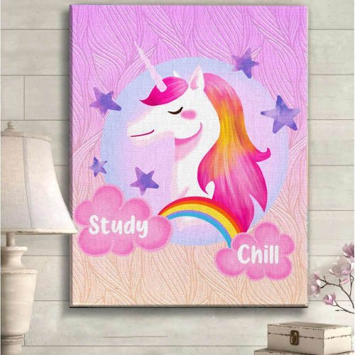 Unicorn Study And Chill Back To School Matte Canvas