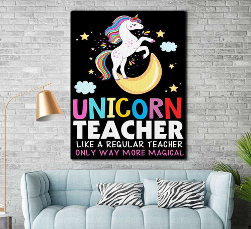 Unicorn Teacher Only Way More Magical Matte Canvas