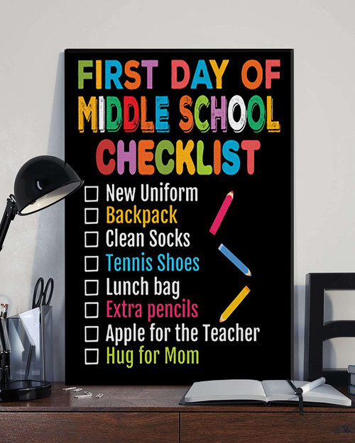 First Day Of School Checklist Matte Canvas