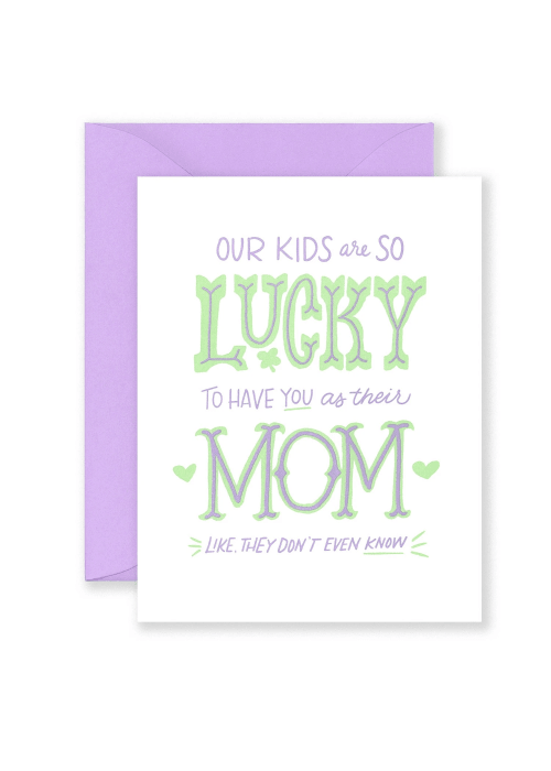 Our Kids Are So Lucky Folder Greeting Card Set Of 10 Gift For Mom