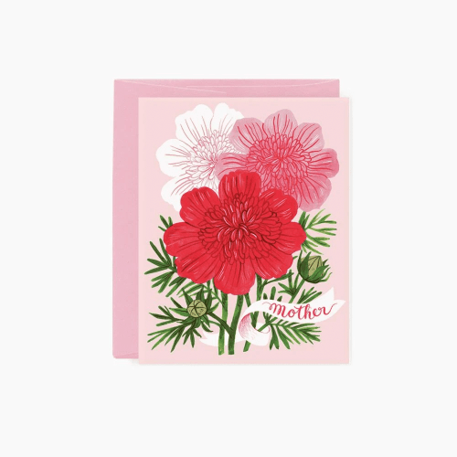 Gift For Mother Watercolor Pink And White Floral Folder Greeting Card Set Of 10