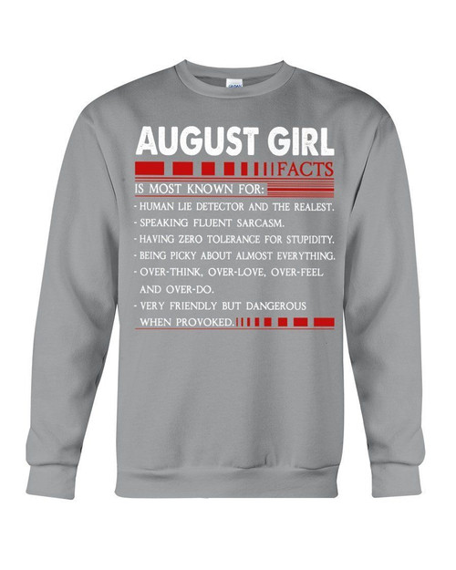 August Girl Facts Birthday Gift For Girls Sweatshirt