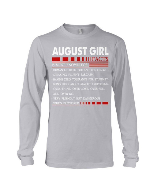 August Girl Facts Birthday Gift For Girls Unisex Long Sleeve