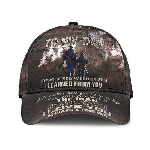 Hunting Deer Printing Baseball Cap Hat Gift For Dad I Learned From You