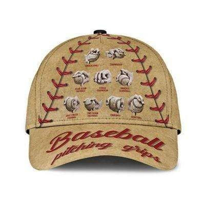 Tan Gift For Mother Pitching Baseball Printing Baseball Cap Hat
