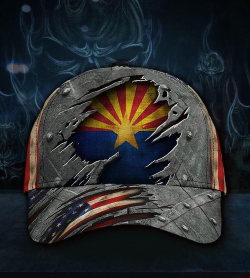 Printing Baseball Cap Hat Arizona State Flag U.s Flag Gift For Dad