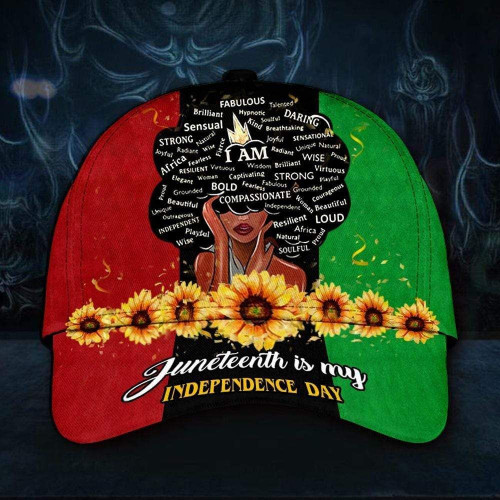 Printing Baseball Cap Hat Amazing Black Girl Juneteenth Is My Independence Day