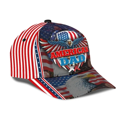 American Dad Happy Independence Day Gift For Dad Printing Baseball Cap Hat