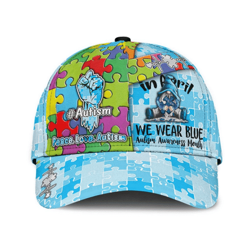 We Wear Blue In April Autism Printing Baseball Cap Hat