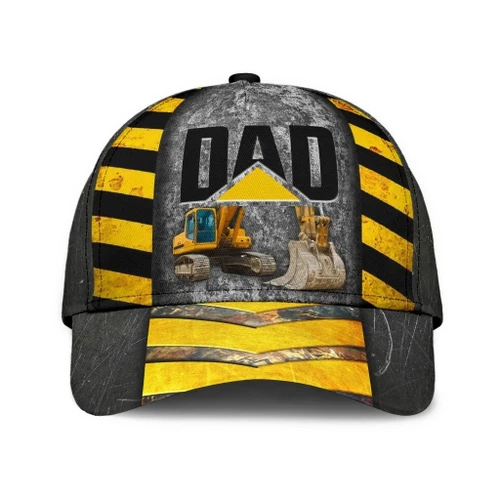 Amazing Gift For Father My Dad Is Excavator Printing Baseball Cap Hat