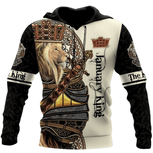 January King Lion With Crown And Sword 3d Hoodie