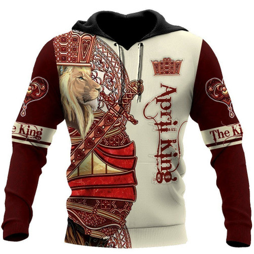 April King Lion With Crown Sword Red 3d Hoodie