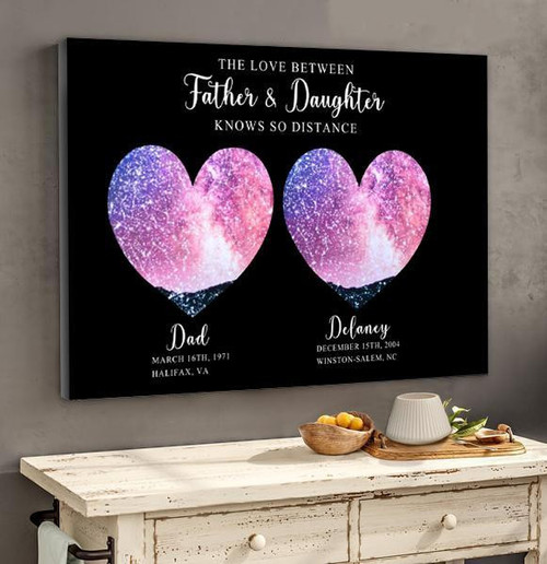 Star Sky The Love Between Father And Daughter Custom Name Vertical Poster