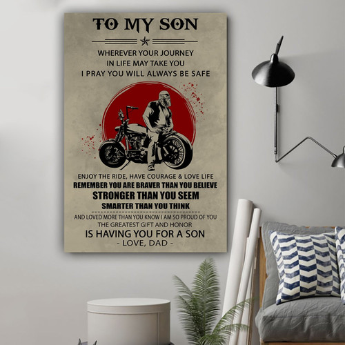 The Greatest Gift And Honor Is Having You For A Son Biker Vertical Poster