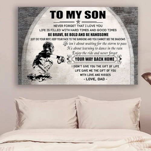 To My Son Enjoy The Ride And Never Forget Your Way Back Home Baseball Vertical Poster