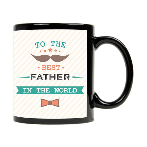 To The Best Father With Orange Tie Black Mug