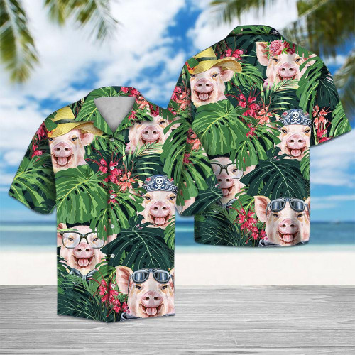 Pig Tropical Beach Summer 3D Hawaiian Shirt