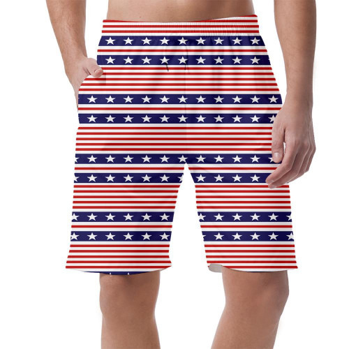 Independence Day 4th July Star Stripes Pattern Can Be Custom Photo 3D Men's Shorts