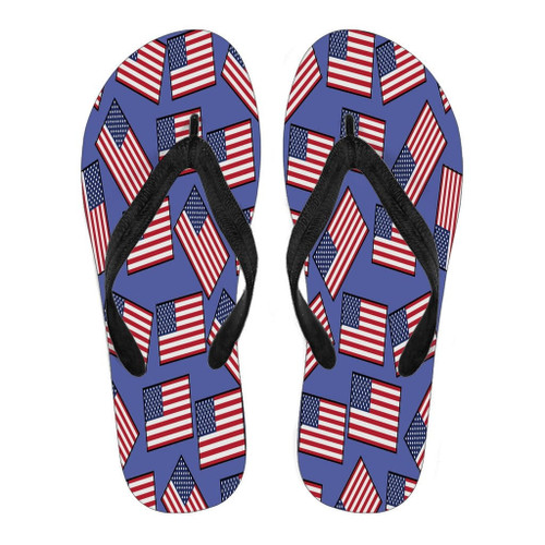 America's Pride And Blue Background Flip Flops For Men And Women