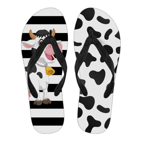 Funny Dairy Cow Special Design Flip Flops For Men And Women