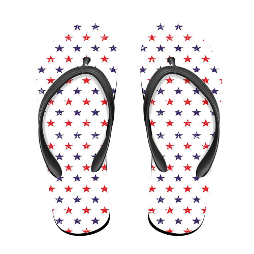 4th July Stars Grunge Abstract Pattern Flip Flops For Men And Women