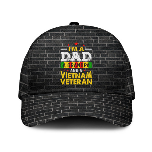 I'm A Dad A Grandpa And A Vietnam Veteran Colorful Printed Baseball Cap Hat