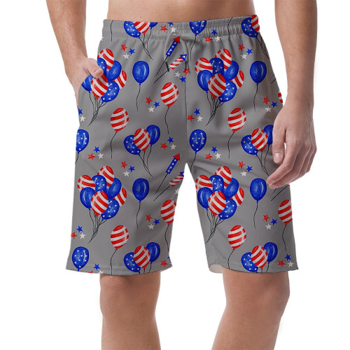 USA American Independence Day Fourth Of July Grey Men's Shorts
